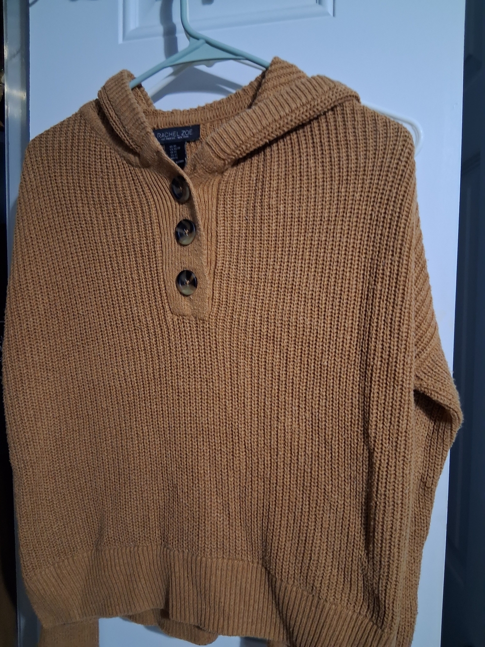 Rachel Zoe Camel Knit Hooded Sweater
